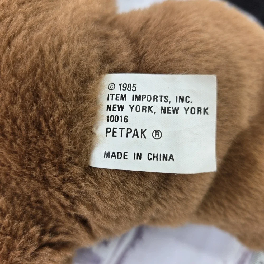 Vintage 1985 PetPak Brown Bear Plush Backpack 23